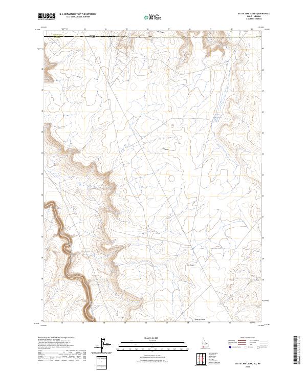 US Topo 7.5-minute map for State Line Camp IDNV