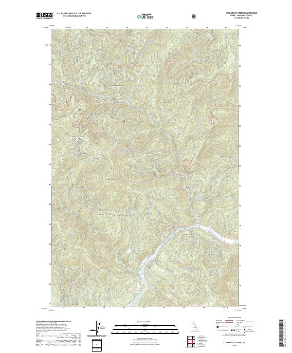 US Topo 7.5-minute map for Steamboat Creek ID