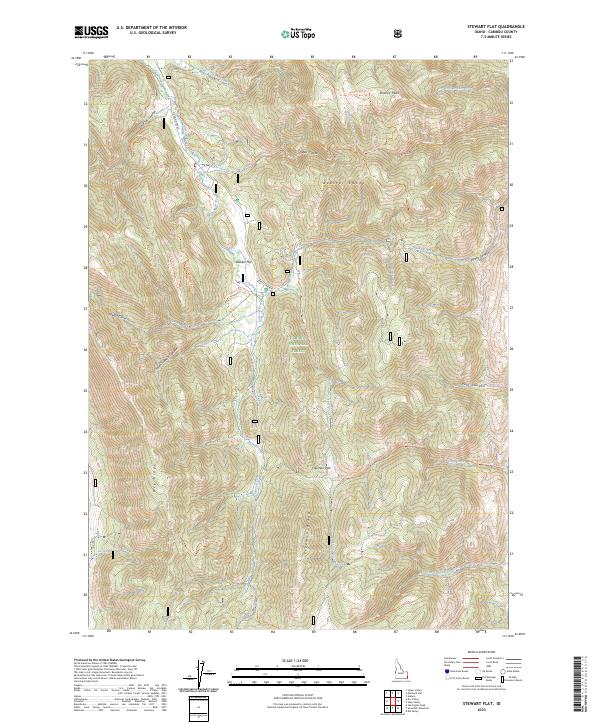 US Topo 7.5-minute map for Stewart Flat ID