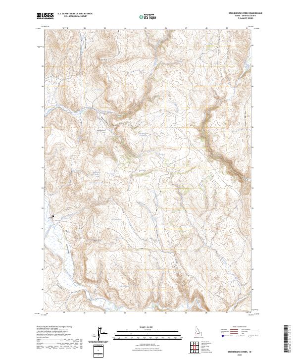 US Topo 7.5-minute map for Stonehouse Creek ID