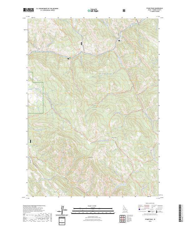 US Topo 7.5-minute map for Stump Peak ID