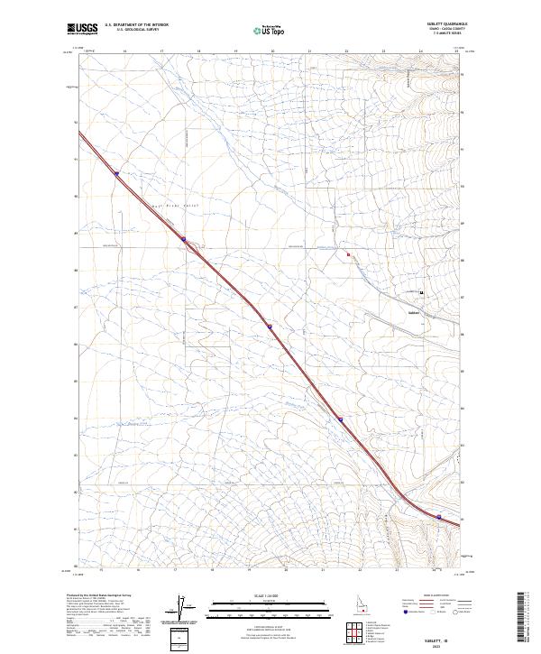 US Topo 7.5-minute map for Sublett ID