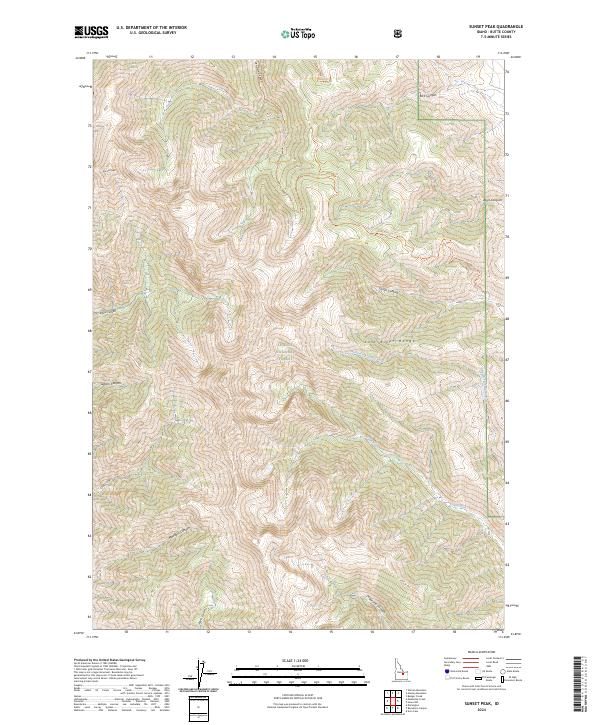 US Topo 7.5-minute map for Sunset Peak ID