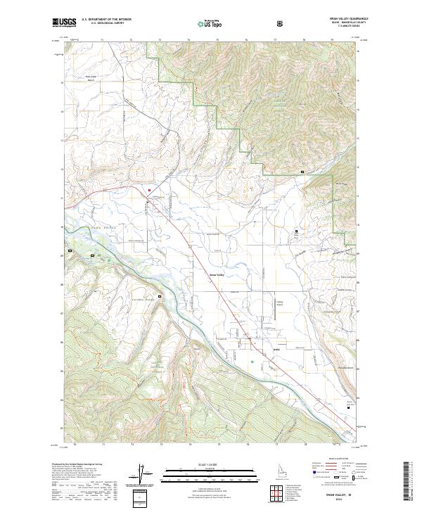 US Topo 7.5-minute map for Swan Valley ID