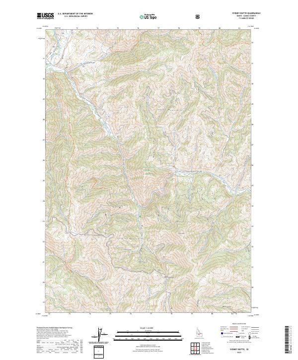 US Topo 7.5-minute map for Sydney Butte ID