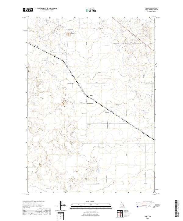 US Topo 7.5-minute map for Taber ID – American Map Store