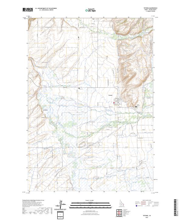 US Topo 7.5-minute map for Tetonia ID