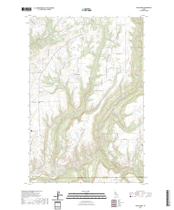 US Topo 7.5-minute map for Texas Ridge ID