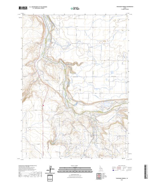 US Topo 7.5-minute map for Thousand Springs ID