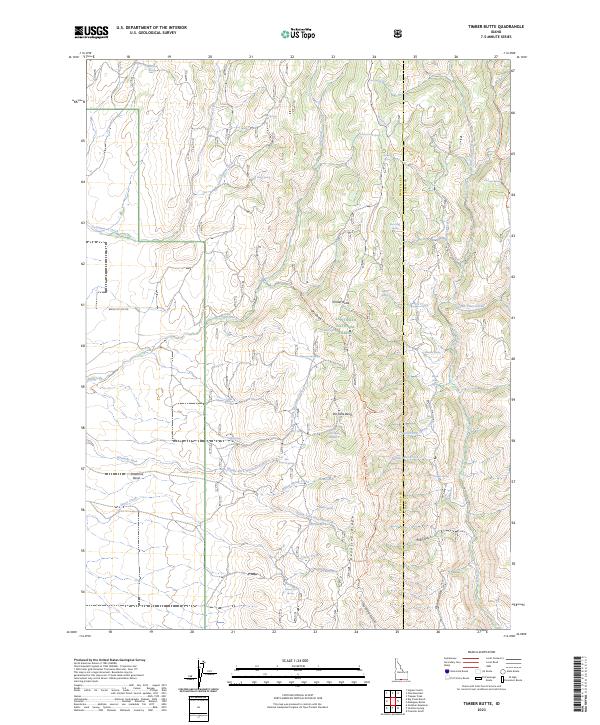 US Topo 7.5-minute map for Timber Butte ID