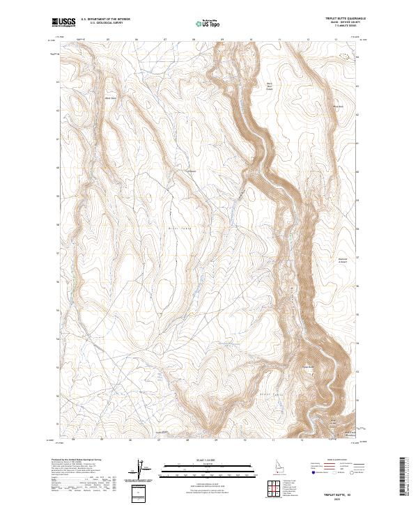 US Topo 7.5-minute map for Triplet Butte ID