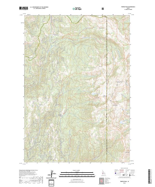 US Topo 7.5-minute map for Tripod Peak ID