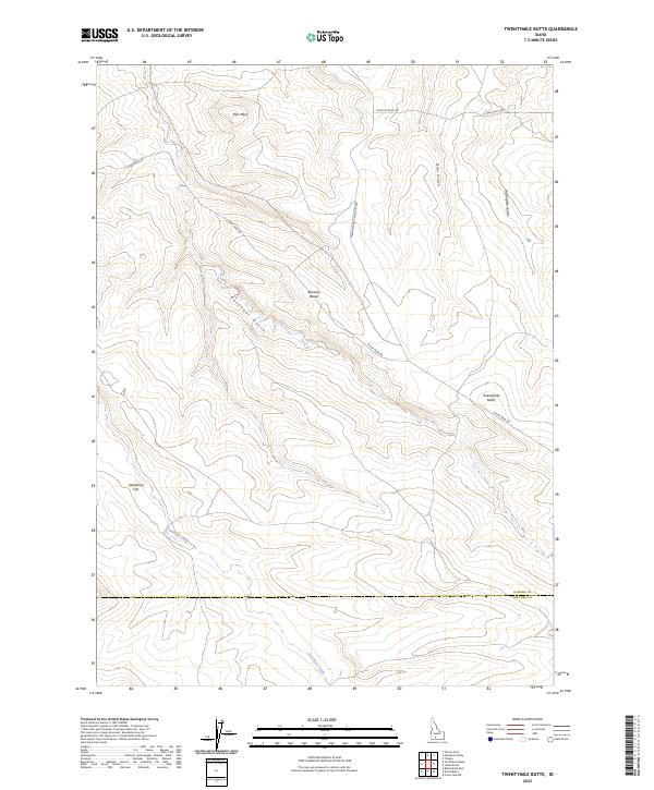 US Topo 7.5-minute map for Twentymile Butte ID