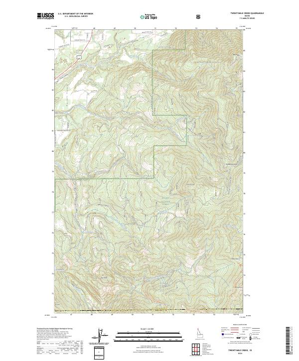 US Topo 7.5-minute map for Twentymile Creek ID