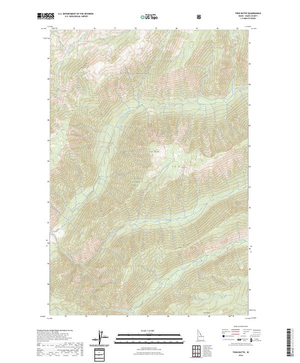 US Topo 7.5-minute map for Twin Butte ID