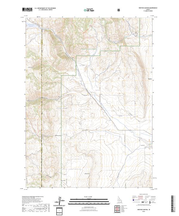 US Topo 7.5-minute map for Weston Canyon ID