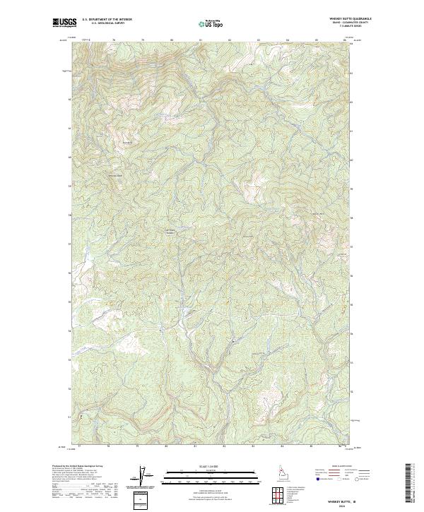 US Topo 7.5-minute map for Whiskey Butte ID