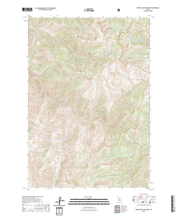 US Topo 7.5-minute map for White Goat Mountain ID