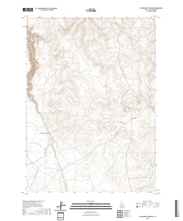 US Topo 7.5-minute map for Wickahoney Crossing ID