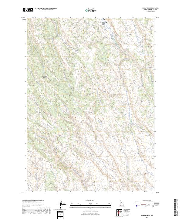 US Topo 7.5-minute map for Wickiup Creek ID