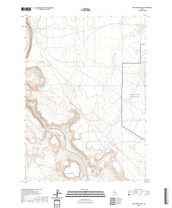 US Topo 7.5-minute map for Wild Horse Butte ID