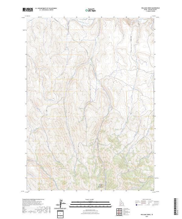 US Topo 7.5-minute map for Williams Creek ID