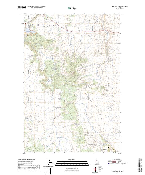 US Topo 7.5-minute map for Winchester East ID