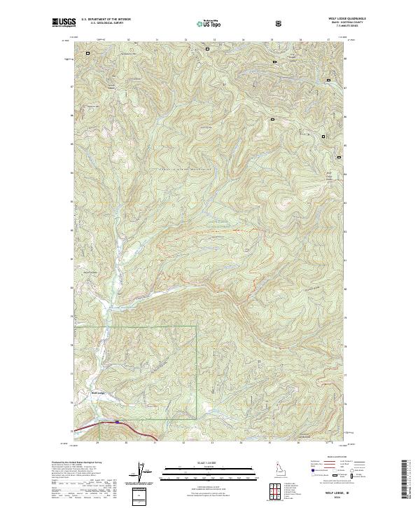 US Topo 7.5-minute map for Wolf Lodge ID