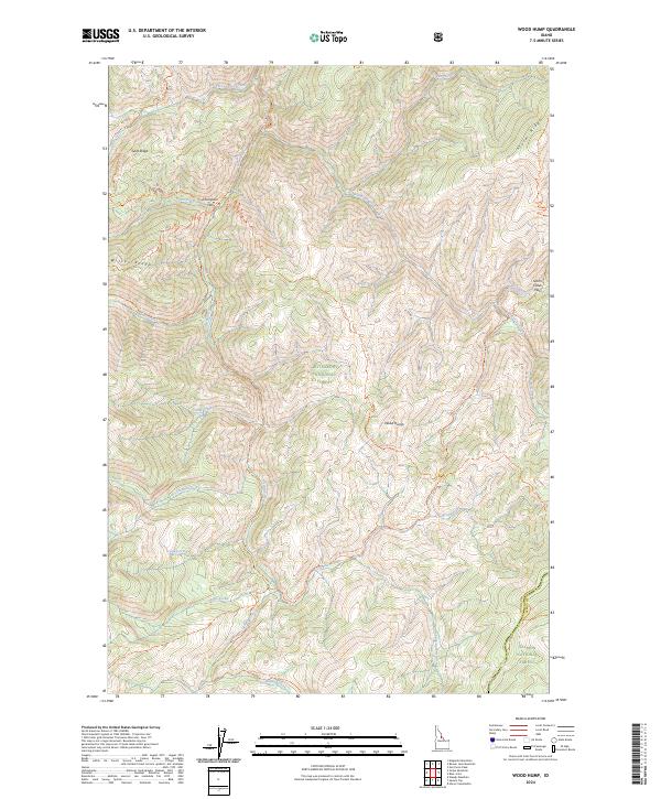 US Topo 7.5-minute map for Wood Hump ID