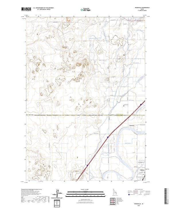 US Topo 7.5-minute map for Woodville ID