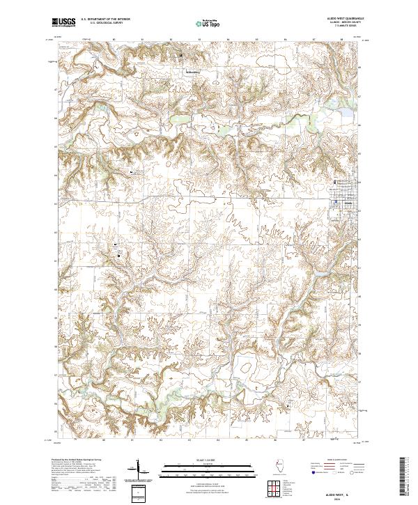 US Topo 7.5-minute map for Aledo West IL