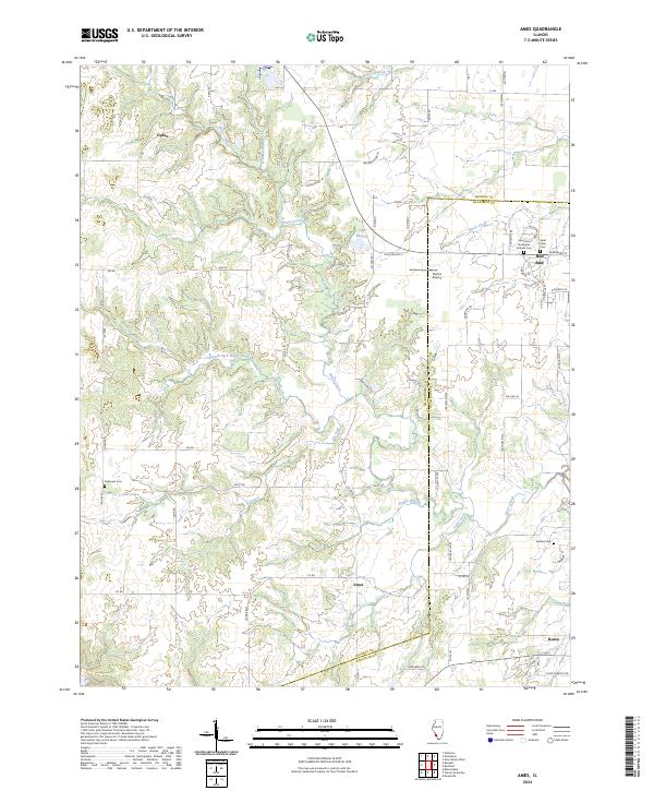 US Topo 7.5-minute map for Ames IL