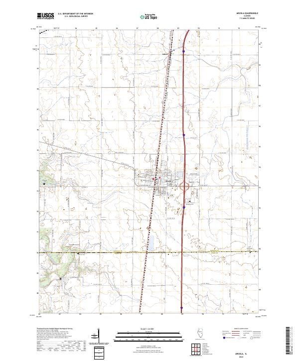 US Topo 7.5-minute map for Arcola IL