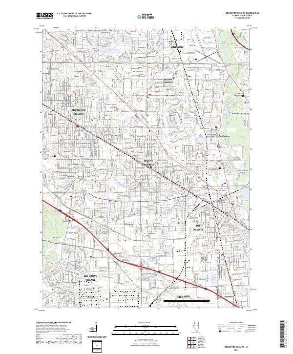 US Topo 7.5-minute map for Arlington Heights IL