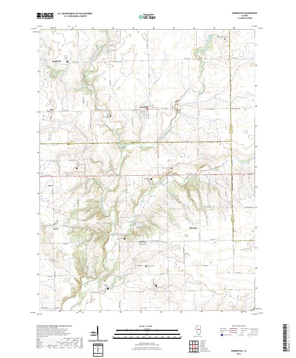 US Topo 7.5-minute map for Armington IL