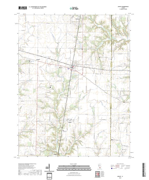 US Topo 7.5-minute map for Ashley IL