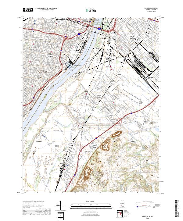 US Topo 7.5-minute map for Cahokia ILMO