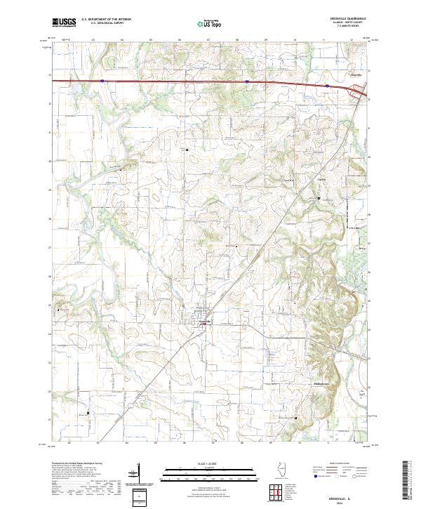 US Topo 7.5-minute map for Crossville IL