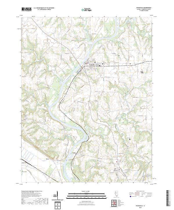 US Topo 7.5-minute map for Evansville IL