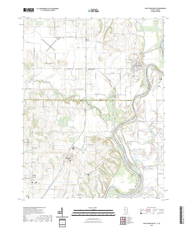 US Topo 7.5-minute map for Saint Francisville ILIN