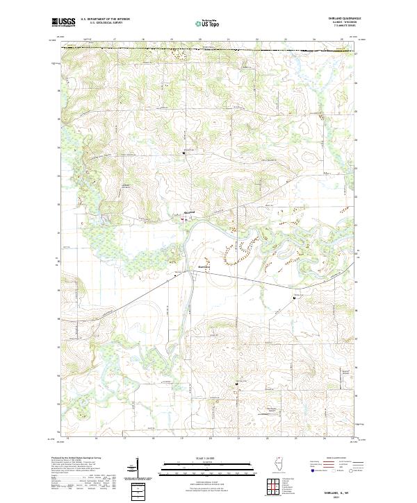 USGS US Topo 7.5-minute map for Shirland ILWI 2021