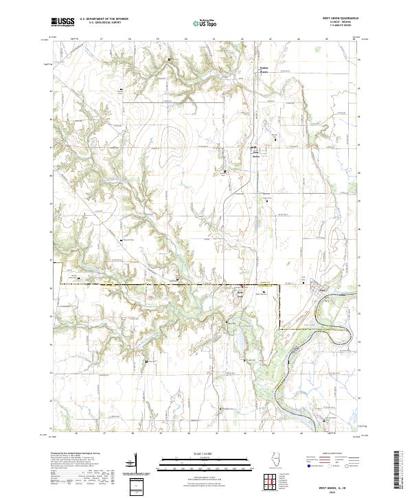 US Topo 7.5-minute map for West Union ILIN