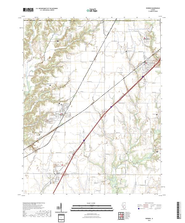 US Topo 7.5-minute map for Worden IL