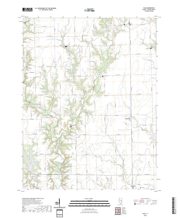 US Topo 7.5-minute map for Yale IL