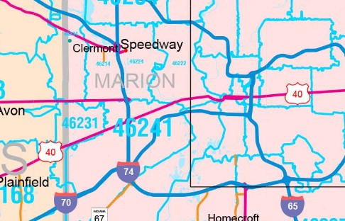 Color Cast Style Indiana Wall Map by Market Maps