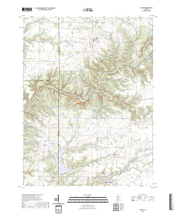 US Topo 7.5-minute map for Alamo IN