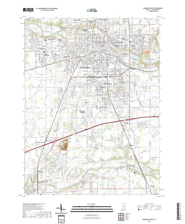 US Topo 7.5-minute map for Anderson South IN