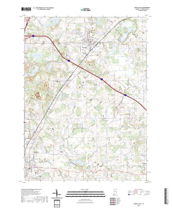 US Topo 7.5-minute map for Angola East IN