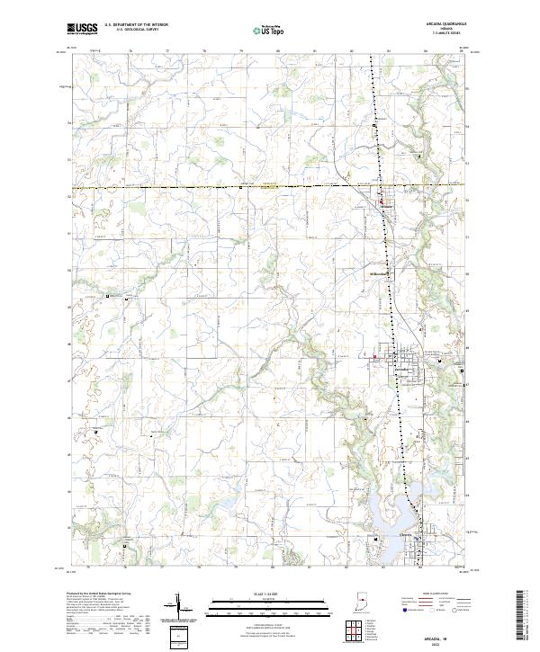 US Topo 7.5-minute map for Arcadia IN