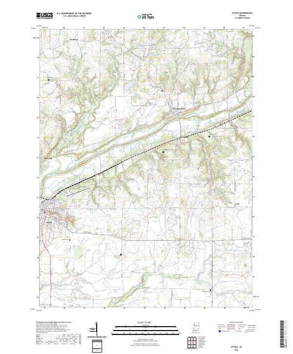 US Topo 7.5-minute map for Attica IN